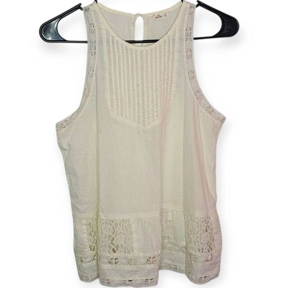 Hollister Tops - Hollister Women's Boho Cotton and Lace Tank size XS Cream